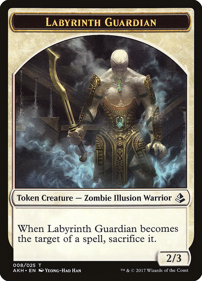 Warrior // Labyrinth Guardian Double-Sided Token [Amonkhet Tokens] | Silver Goblin