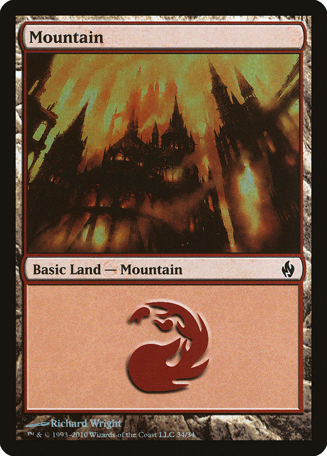 Mountain (34) [Premium Deck Series: Fire and Lightning] | Silver Goblin