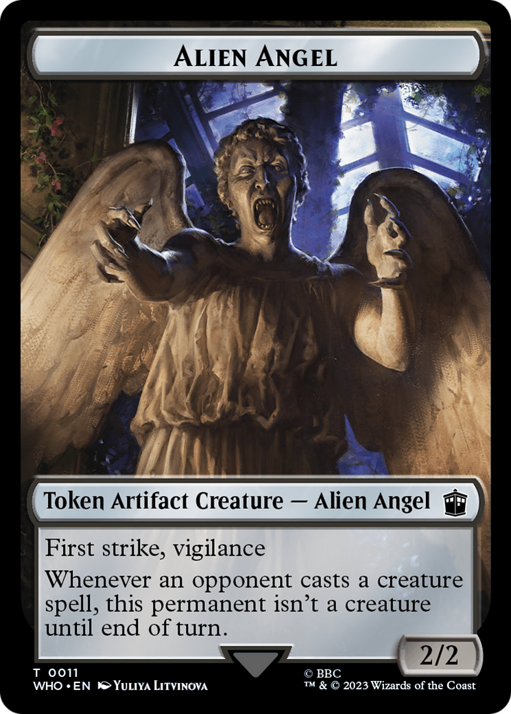 Alien Angel // Mark of the Rani Double-Sided Token [Doctor Who Tokens] | Silver Goblin