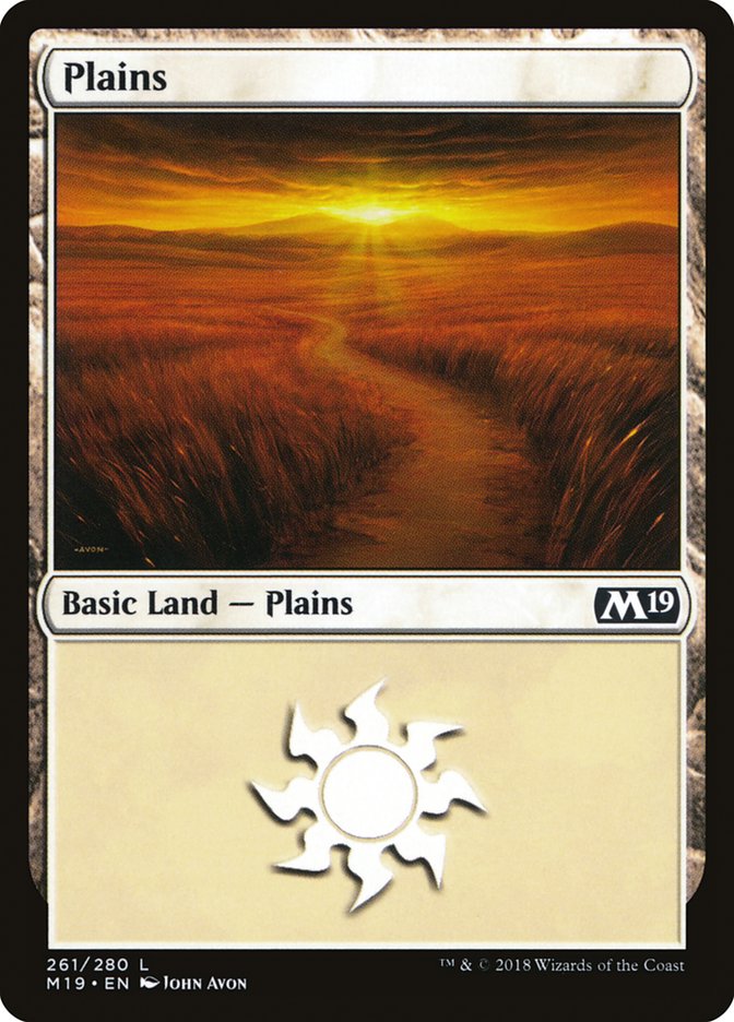 Plains (261) [Core Set 2019] | Silver Goblin