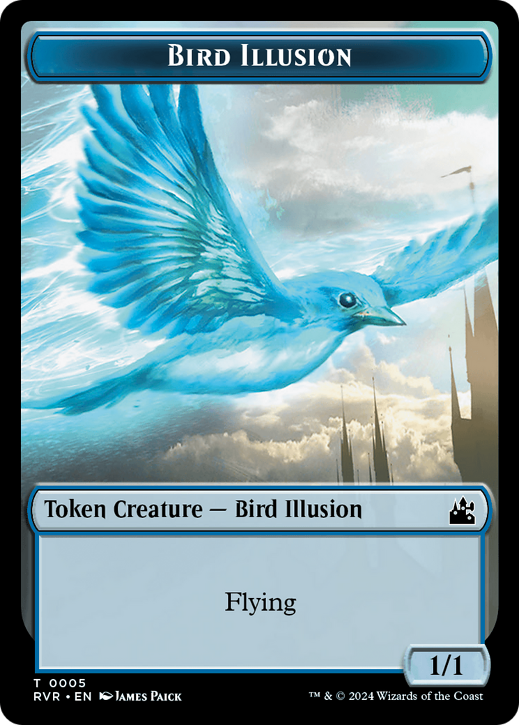 Spirit (0018) // Bird Illusion Double-Sided Token [Ravnica Remastered Tokens] | Silver Goblin