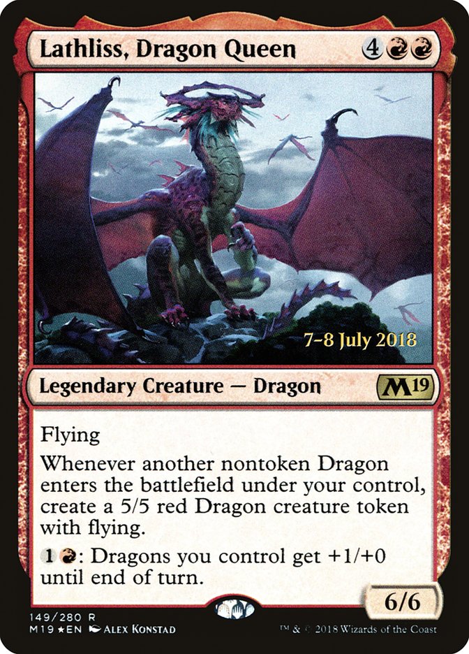 Lathliss, Dragon Queen [Core Set 2019 Prerelease Promos] | Silver Goblin