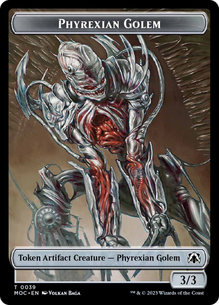 Phyrexian Golem // Phyrexian Horror Double-Sided Token [March of the Machine Commander Tokens] | Silver Goblin