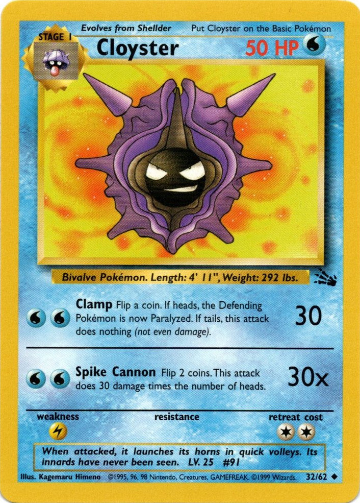 Cloyster (32/62) [Fossil Unlimited] | Silver Goblin