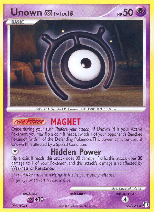 Unown M (66/123) [Diamond & Pearl: Mysterious Treasures] | Silver Goblin