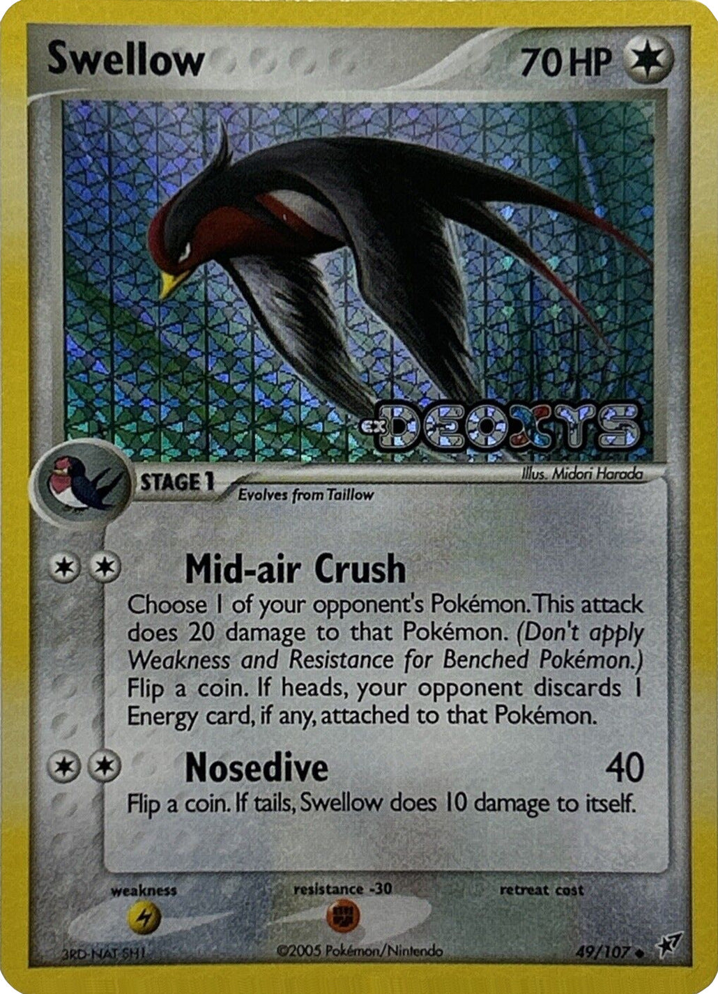 Swellow (49/107) (Stamped) [EX: Deoxys] | Silver Goblin