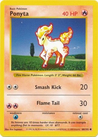 Ponyta (60/102) [Base Set Shadowless Unlimited] | Silver Goblin