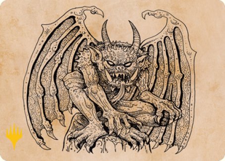 Cloister Gargoyle (Showcase) Art Card (Gold-Stamped Signature) [Dungeons & Dragons: Adventures in the Forgotten Realms Art Series] | Silver Goblin