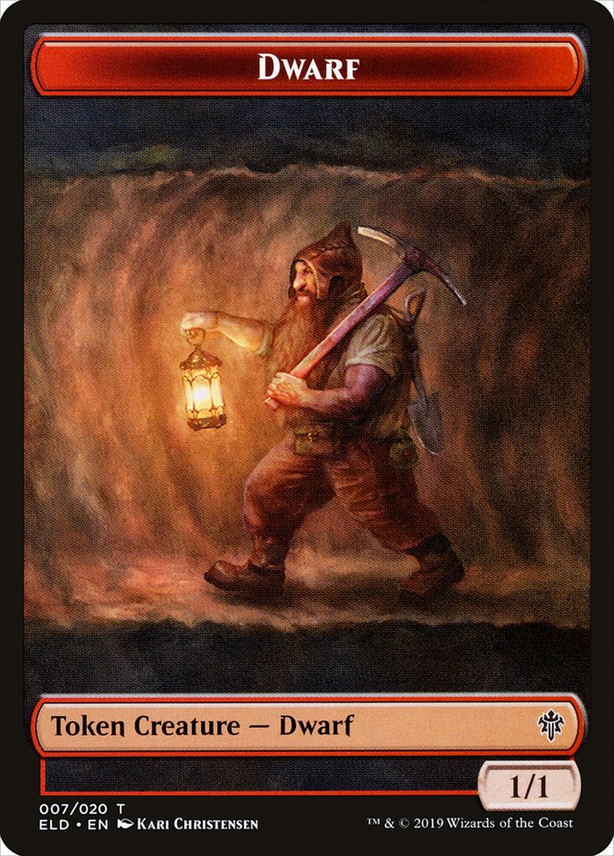 Dwarf Token [Throne of Eldraine Tokens] | Silver Goblin