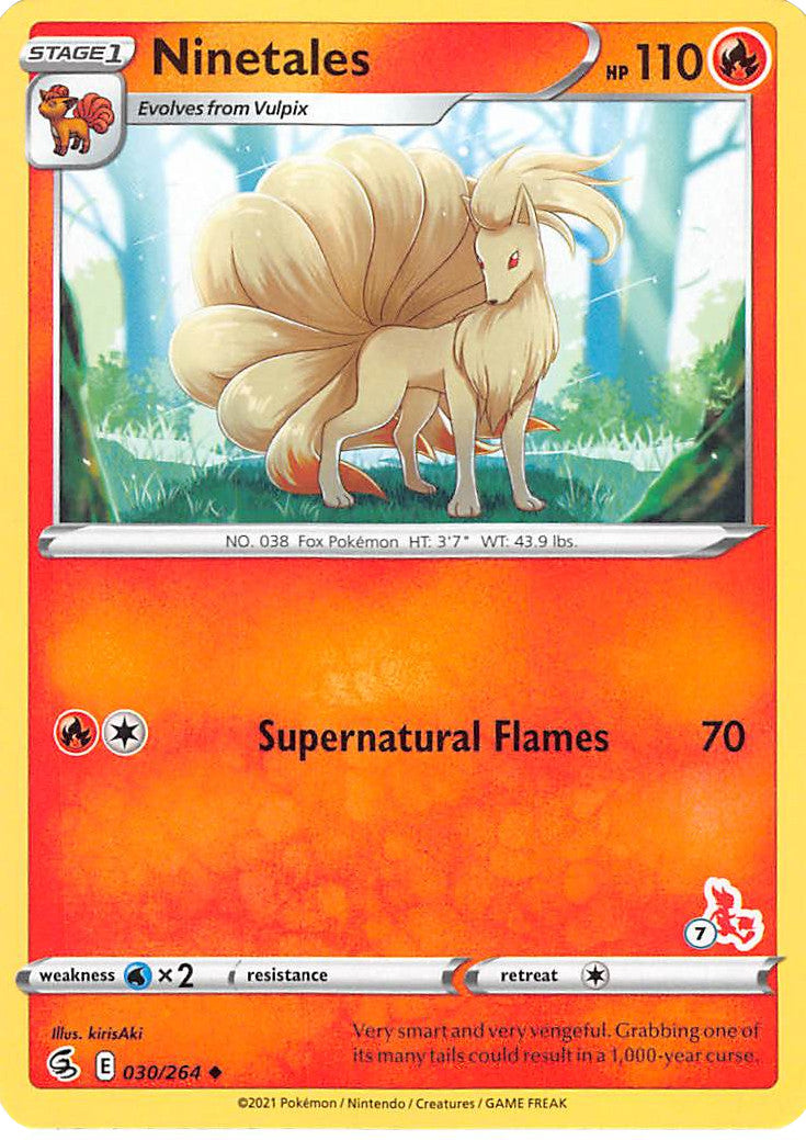 Ninetales (30/264) (Cinderace Stamp #7) [Battle Academy 2022] | Silver Goblin