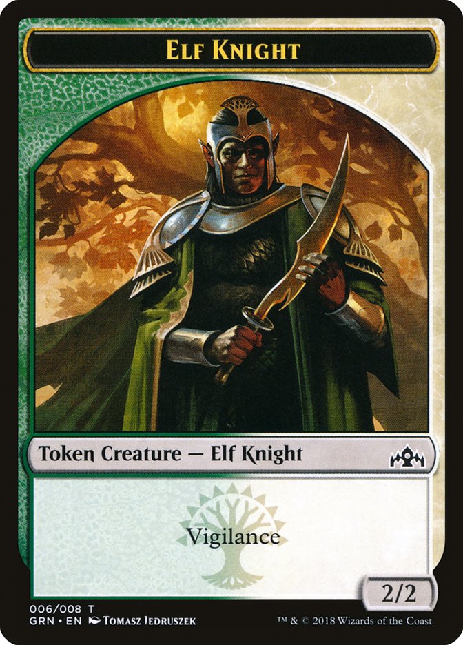 Elf Knight Token [Guilds of Ravnica Tokens] | Silver Goblin
