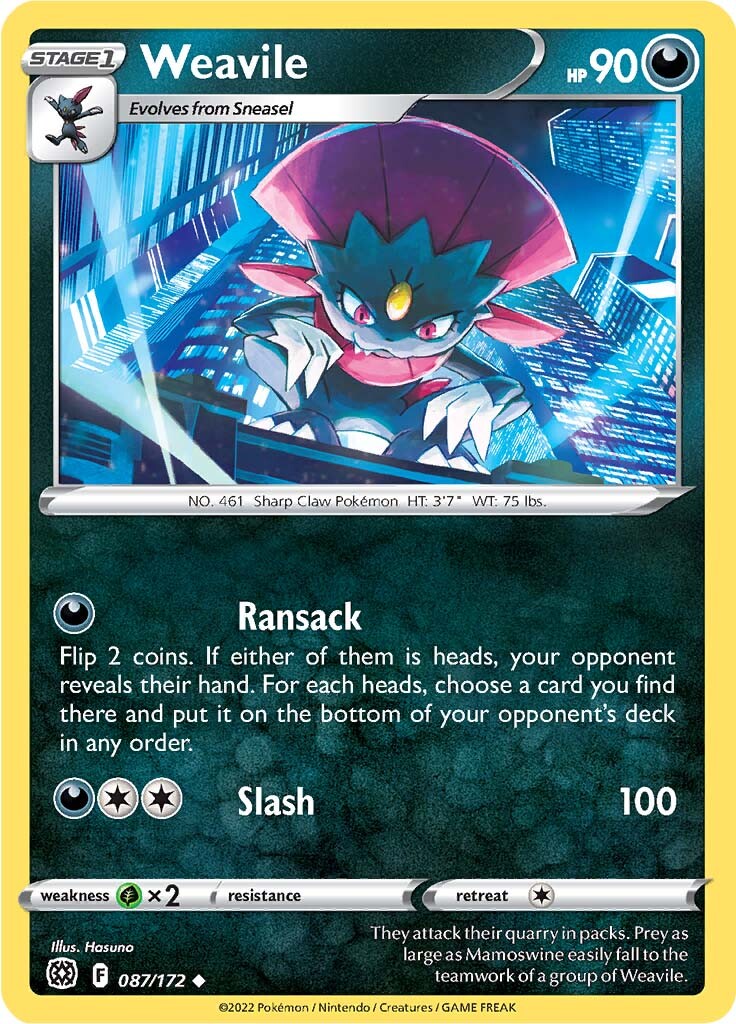 Weavile (087/172) [Sword & Shield: Brilliant Stars] | Silver Goblin