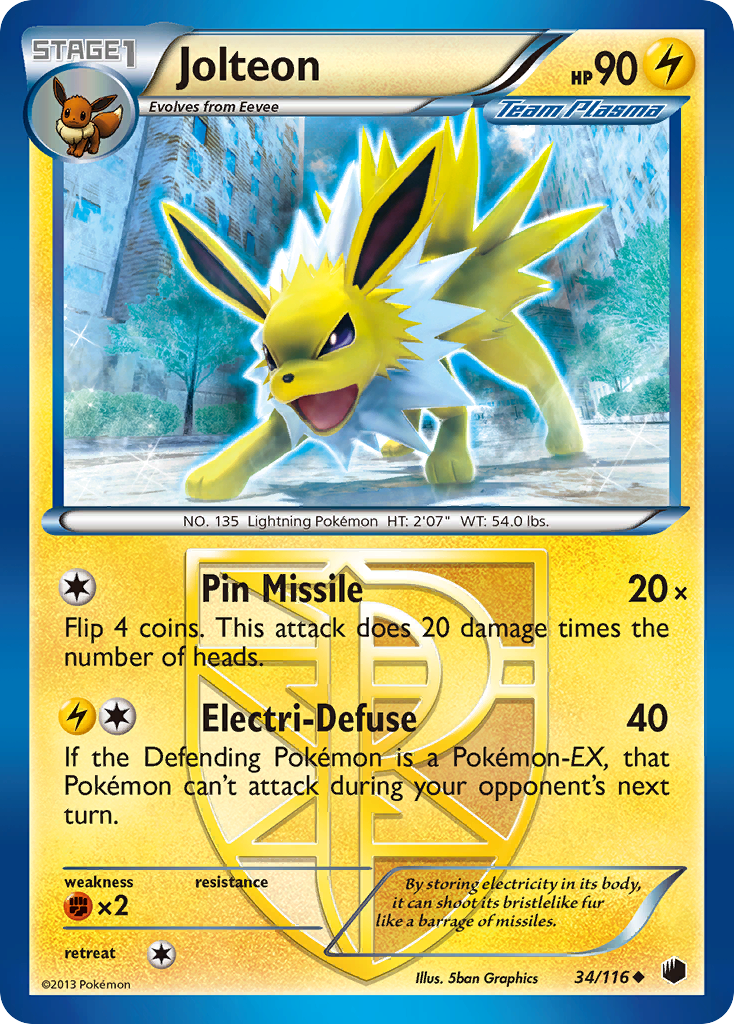 Jolteon (34/116) [Black & White: Plasma Freeze] | Silver Goblin