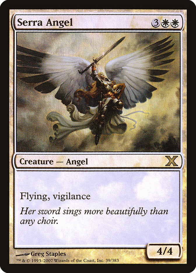 Serra Angel (Premium Foil) [Tenth Edition] | Silver Goblin