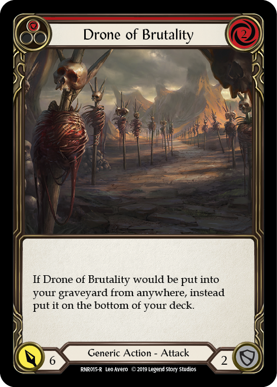 Drone of Brutality (Red) [RNR015-R] (Rhinar Hero Deck)  1st Edition Normal | Silver Goblin