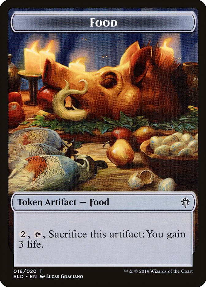 Rat // Food (18) Double-Sided Token [Throne of Eldraine Tokens] | Silver Goblin