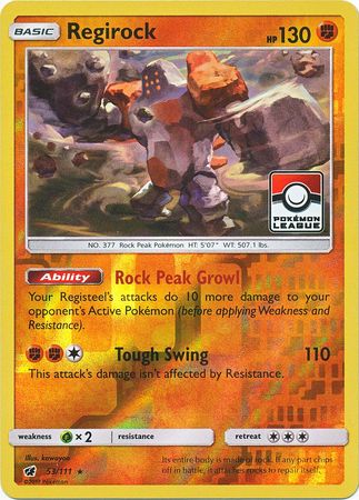 Regirock (53/111) (League Promo) [Sun & Moon: Crimson Invasion] | Silver Goblin