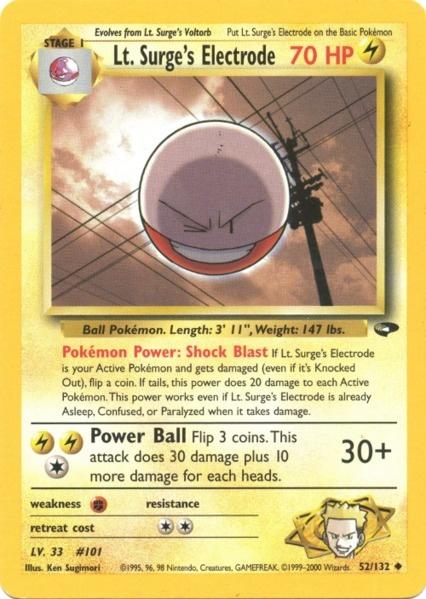 Lt. Surge's Electrode (52/132) [Gym Challenge Unlimited] | Silver Goblin