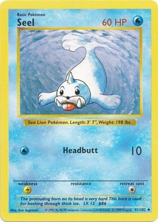 Seel (41/102) [Base Set Shadowless Unlimited] | Silver Goblin