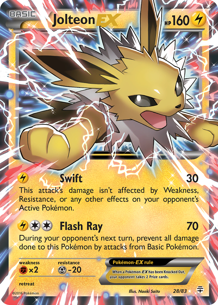 Jolteon EX (28/83) [XY: Generations] | Silver Goblin