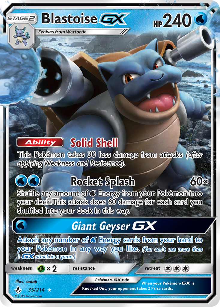 Blastoise GX (35/214) [Sun & Moon: Unbroken Bonds] | Silver Goblin