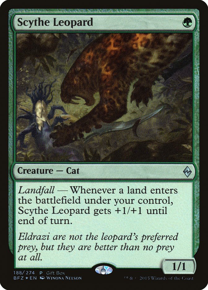 Scythe Leopard (Gift Box) [Battle for Zendikar Promos] | Silver Goblin