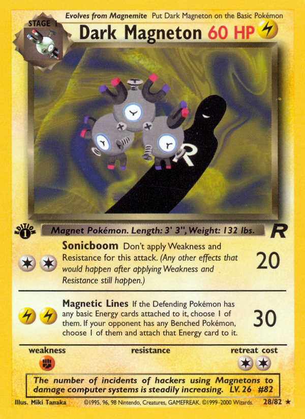 Dark Magneton (28/82) [Team Rocket 1st Edition] | Silver Goblin