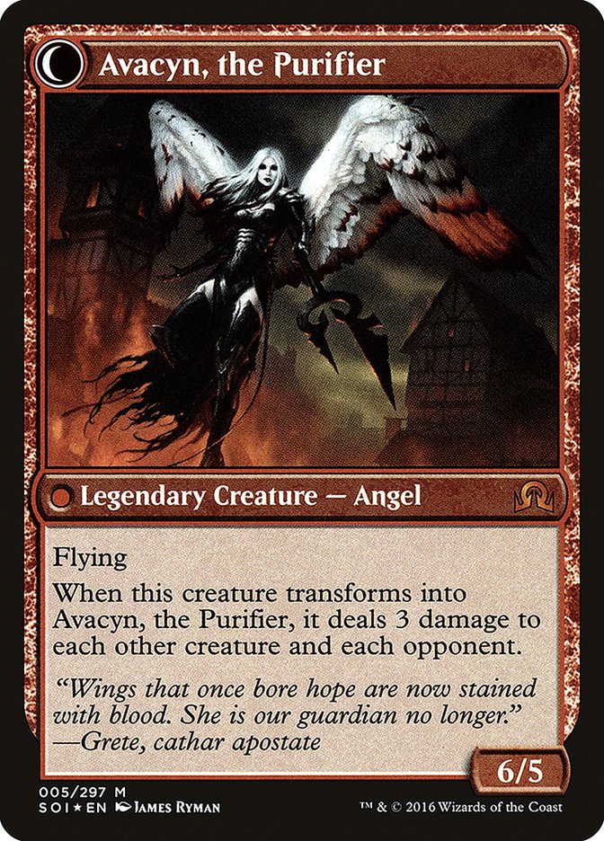 Archangel Avacyn // Avacyn, the Purifier [Shadows over Innistrad Prerelease Promos] | Silver Goblin