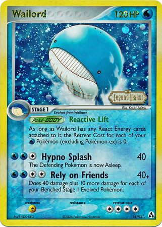 Wailord (14/92) (Stamped) [EX: Legend Maker] | Silver Goblin