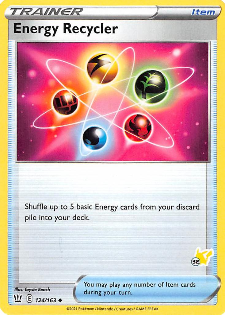 Energy Recycler (124/163) (Pikachu Stamp #32) [Battle Academy 2022] | Silver Goblin