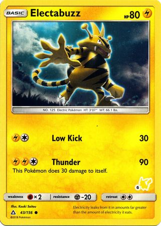 Electabuzz (43/156) (Pikachu Stamp #6) [Battle Academy 2020] | Silver Goblin