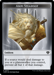 Ajani Steadfast Emblem // Wizard Double-Sided Token [Commander Masters Tokens] | Silver Goblin