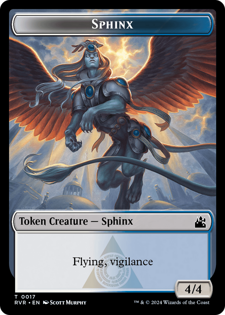 Spirit (0018) // Sphinx Double-Sided Token [Ravnica Remastered Tokens] | Silver Goblin