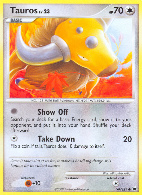 Tauros (98/127) [Platinum: Base Set] | Silver Goblin