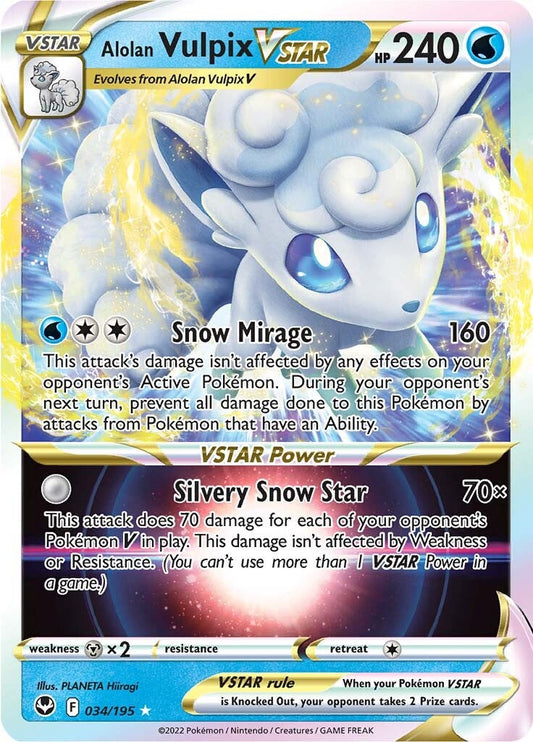 Alolan Vulpix VSTAR (34) Holofoil - Silver Tempest