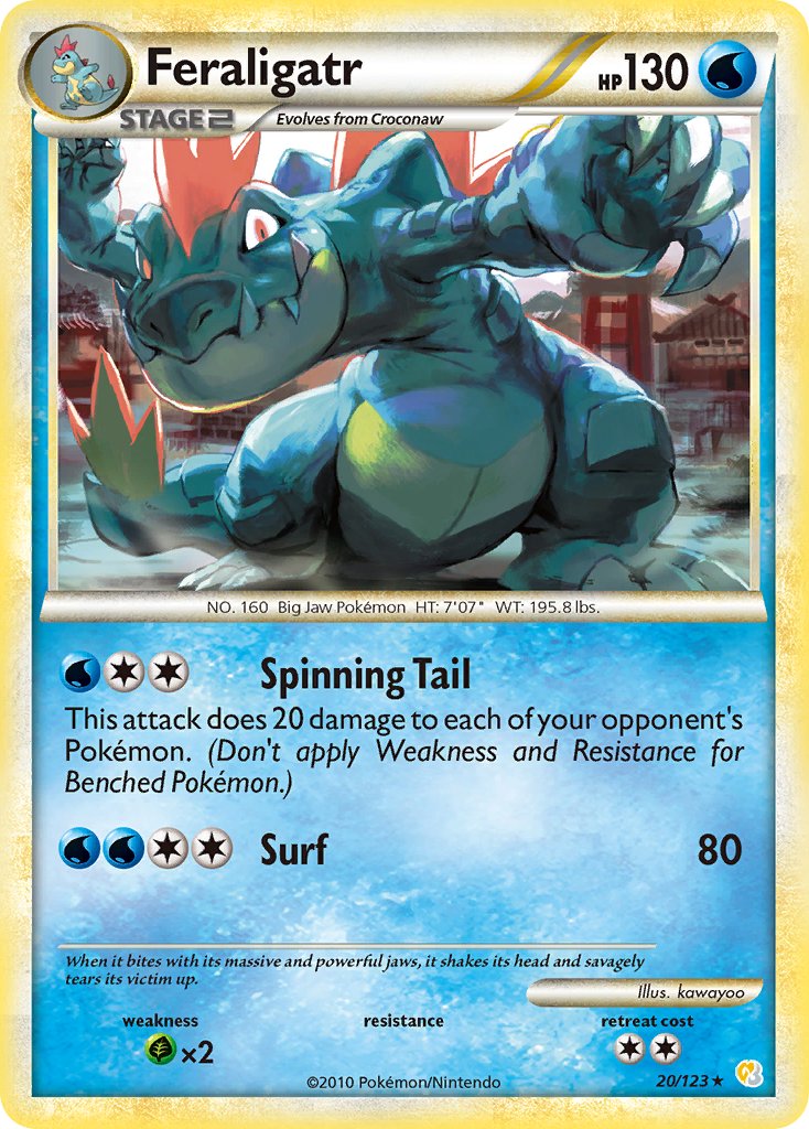 Feraligatr (20/123) (Theme Deck Exclusive) [HeartGold & SoulSilver: Base Set] | Silver Goblin