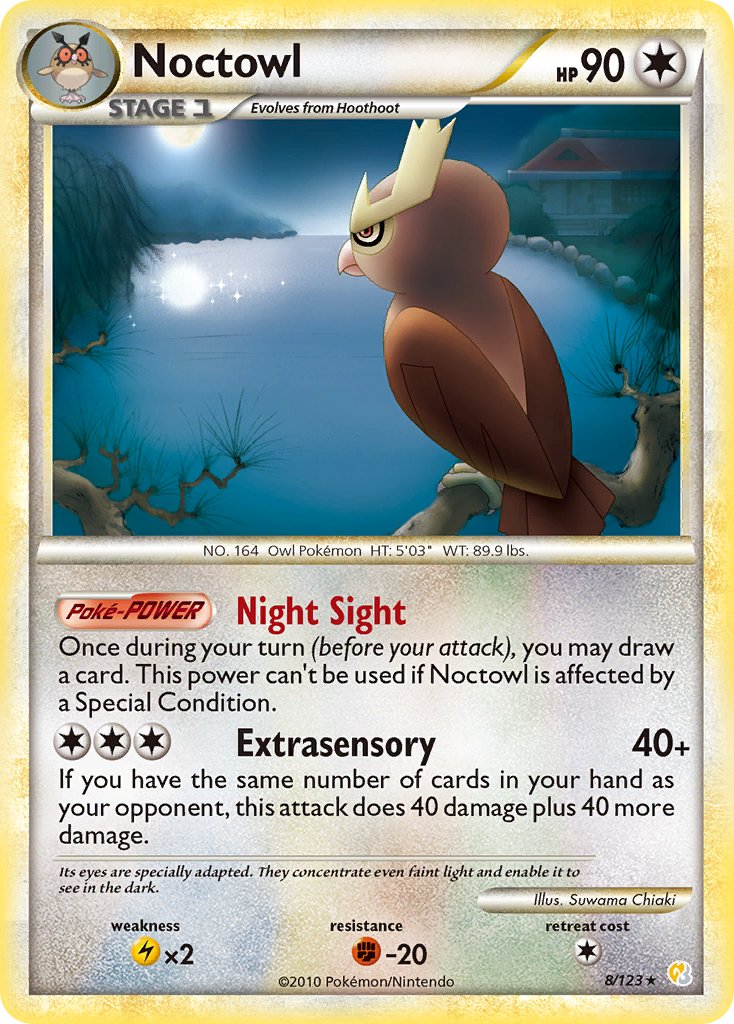 Noctowl (8/123) (Theme Deck Exclusive) [HeartGold & SoulSilver: Base Set] | Silver Goblin