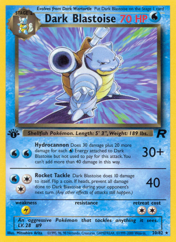 Dark Blastoise (20/82) [Team Rocket 1st Edition] | Silver Goblin