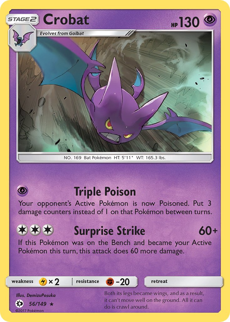 Crobat (56/149) (Prerelease Kit Exclusive) (Theme Deck Exclusive) [Sun & Moon: Base Set] | Silver Goblin