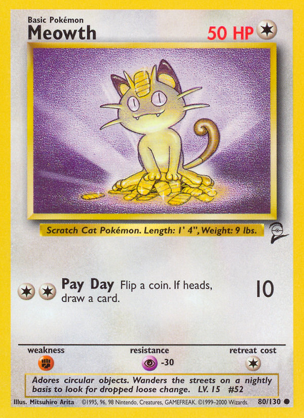 Meowth (80/130) [Base Set 2] | Silver Goblin