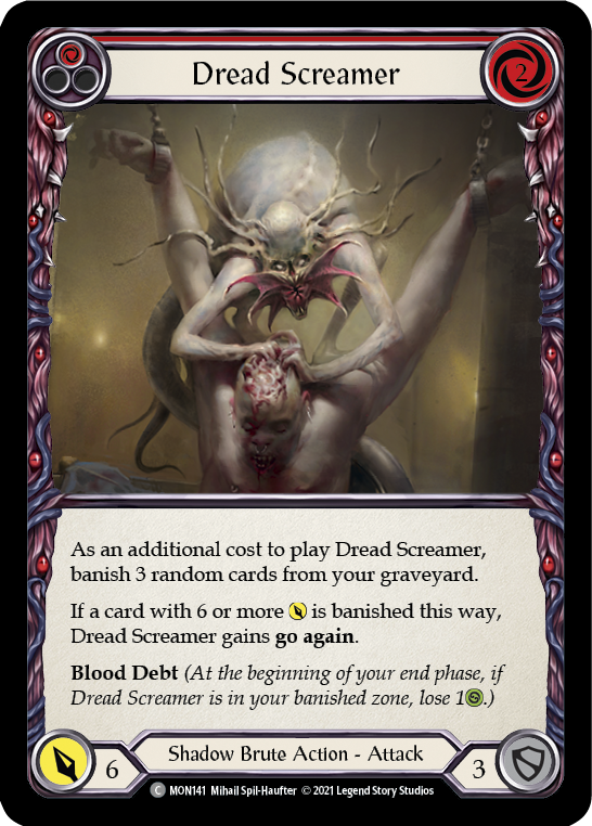 Dread Screamer (Red) [MON141-RF] (Monarch)  1st Edition Rainbow Foil | Silver Goblin