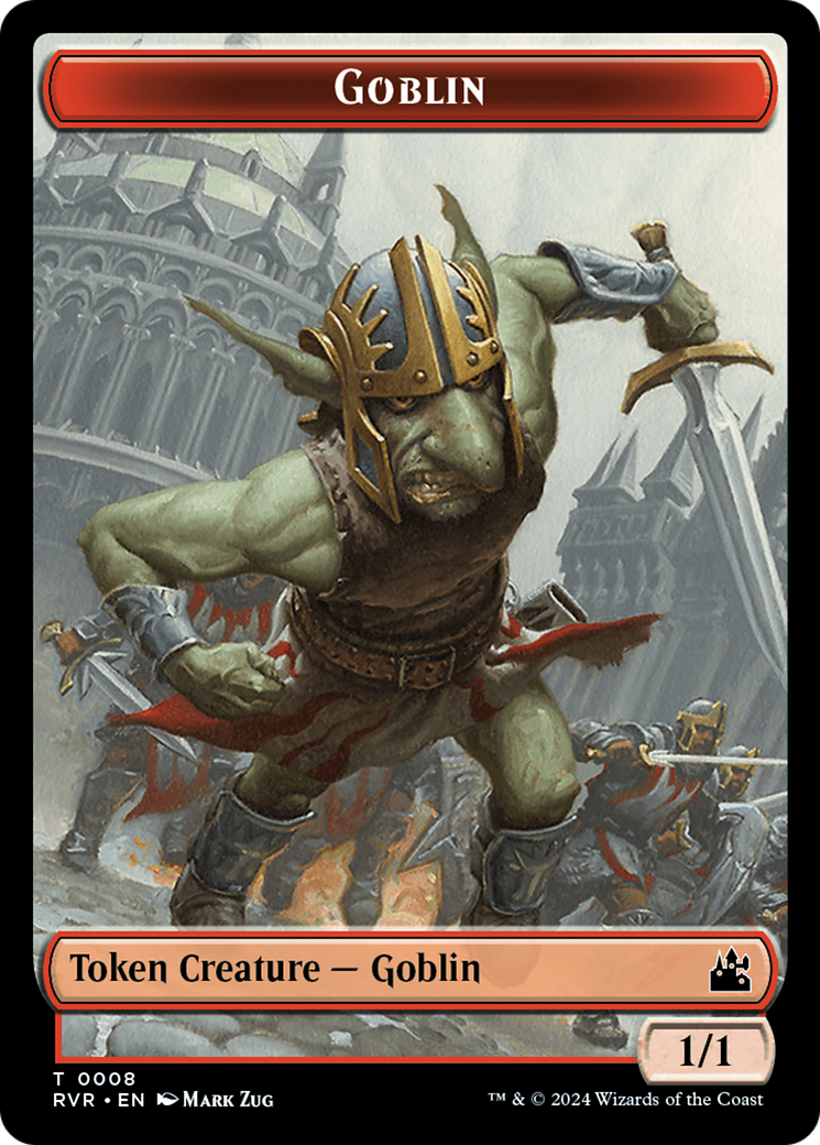 Goblin (0008) // Dragon Double-Sided Token [Ravnica Remastered Tokens] | Silver Goblin