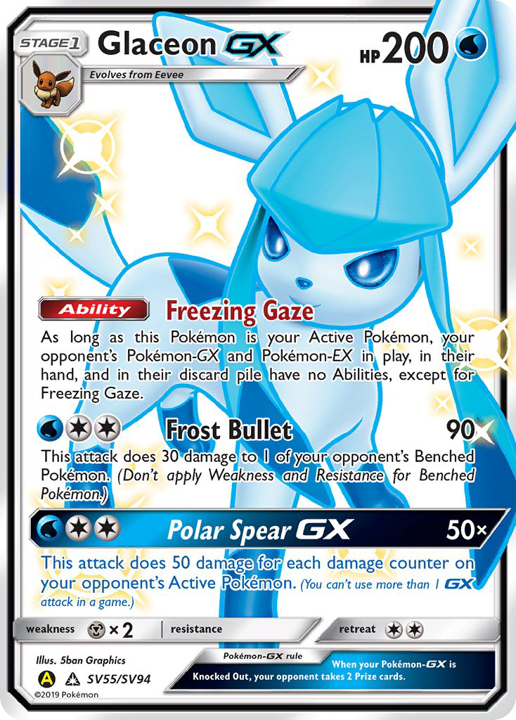 Glaceon GX (SV55/SV94) [Sun & Moon: Hidden Fates - Shiny Vault] | Silver Goblin