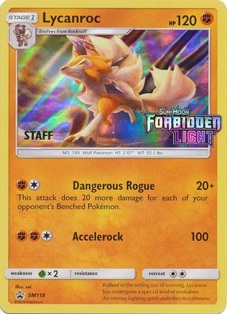 Lycanroc (SM118) (Staff Prerelease Promo) [Sun & Moon: Black Star Promos] | Silver Goblin