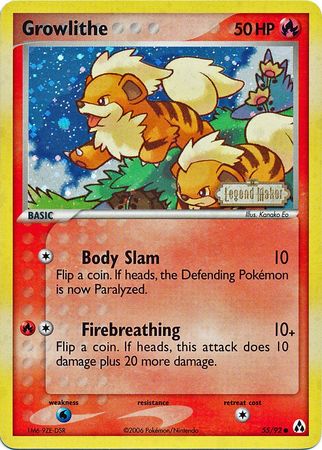 Growlithe (55/92) (Stamped) [EX: Legend Maker] | Silver Goblin