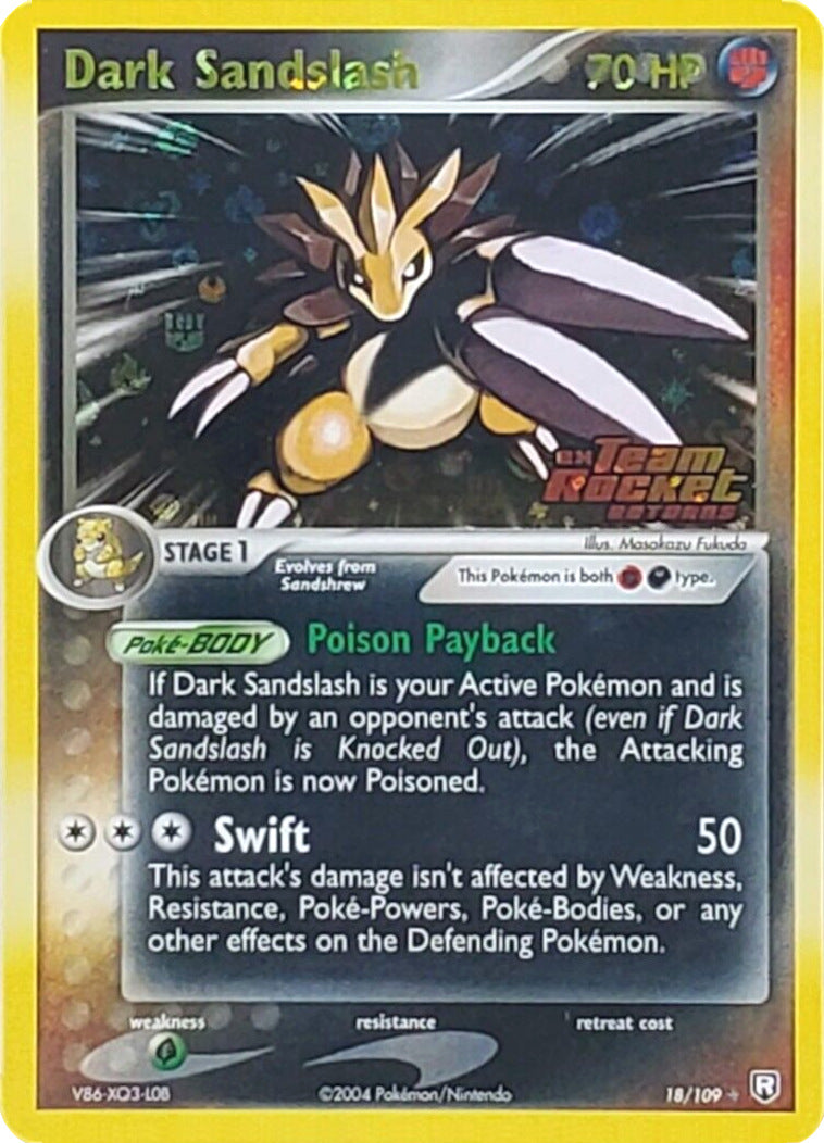 Dark Sandslash (18/109) (Stamped) [EX: Team Rocket Returns] | Silver Goblin