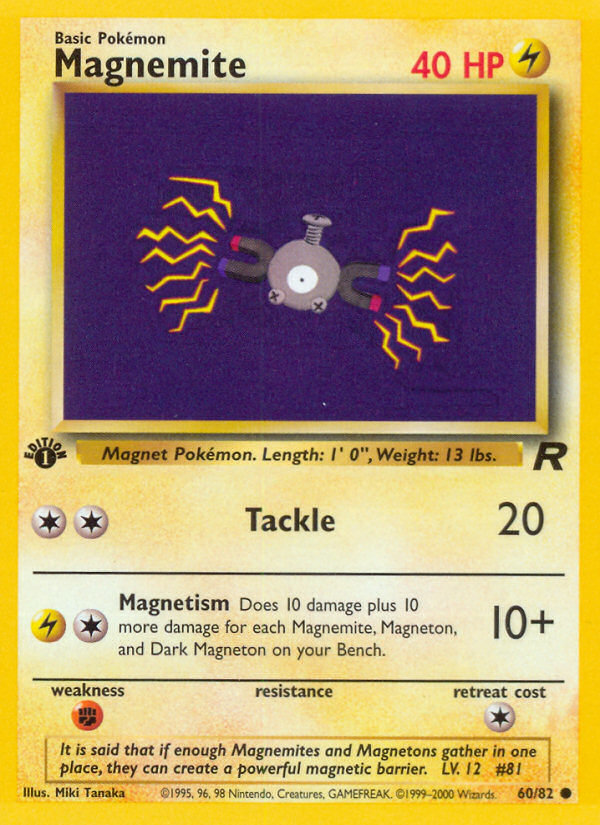 Magnemite (60/82) [Team Rocket 1st Edition] | Silver Goblin