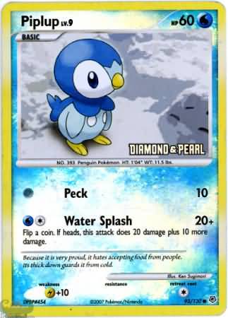 Piplup (93/130) [Burger King Promos: 2008 Collection] | Silver Goblin