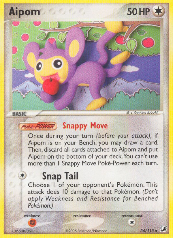 Aipom (34/115) [EX: Unseen Forces] | Silver Goblin