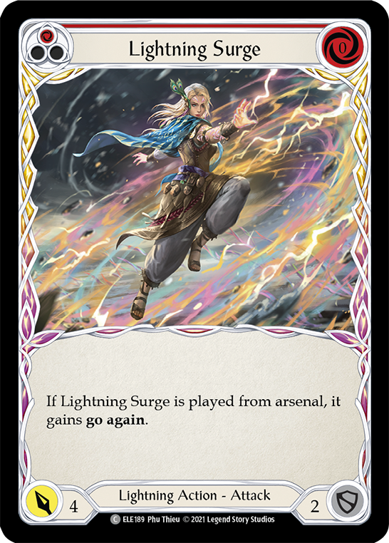 Lightning Surge (Red) [ELE189] (Tales of Aria)  1st Edition Rainbow Foil | Silver Goblin